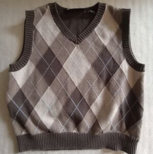 Vintage-Style Toddler Boy Argyle Sweater Vest - Brown/Cream - Size 3T